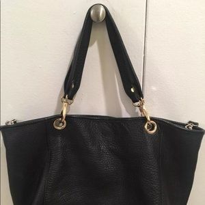 Black leather bag